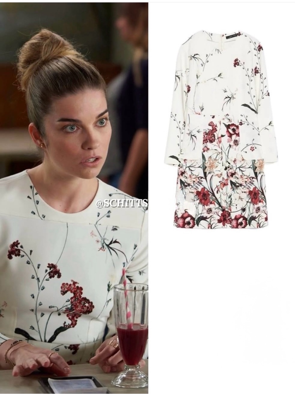 Zara White Floral Midi Dress